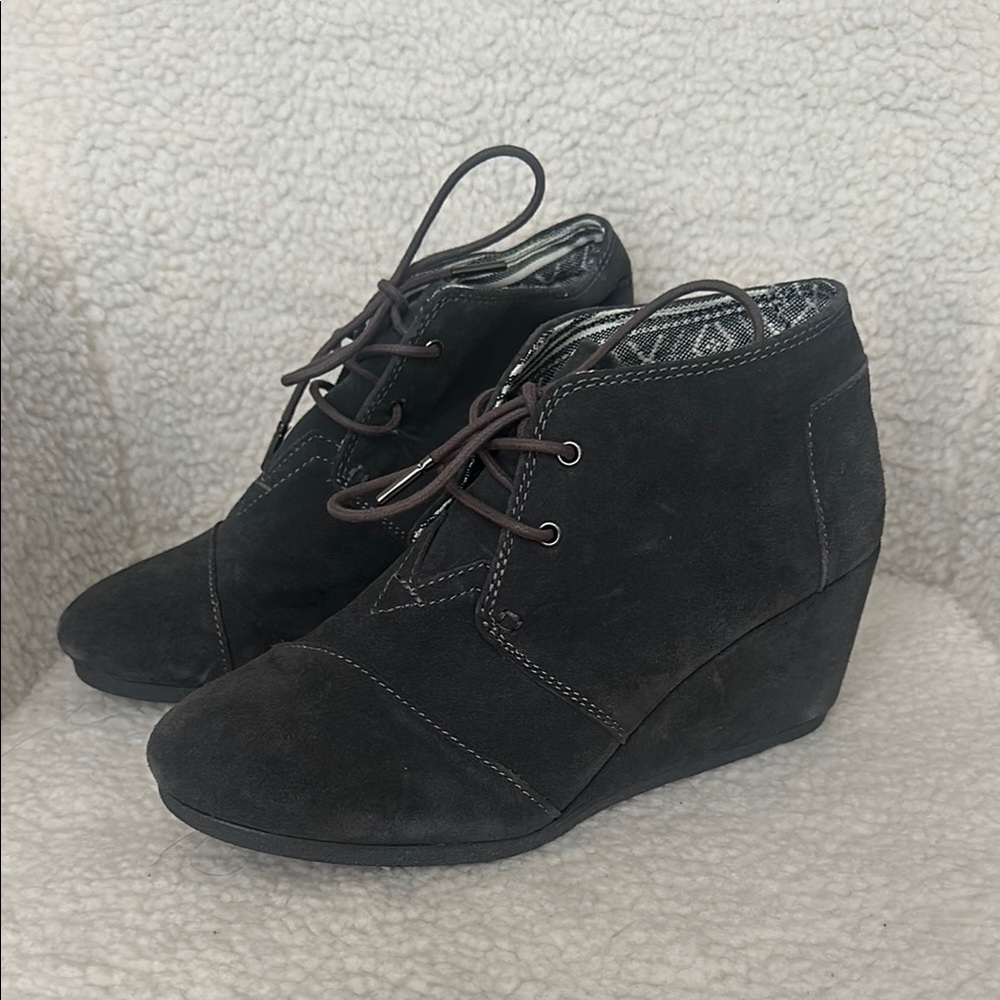 TOMS Charcoal Grey Ankle Booties